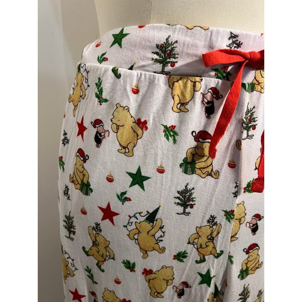 Little Snuggles Winnie the Pooh Holiday Christmas Bamboo Pajama Bottoms L
